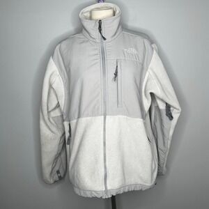 The North Face Women's Fleece Jacket (Gray/White, Size Large)